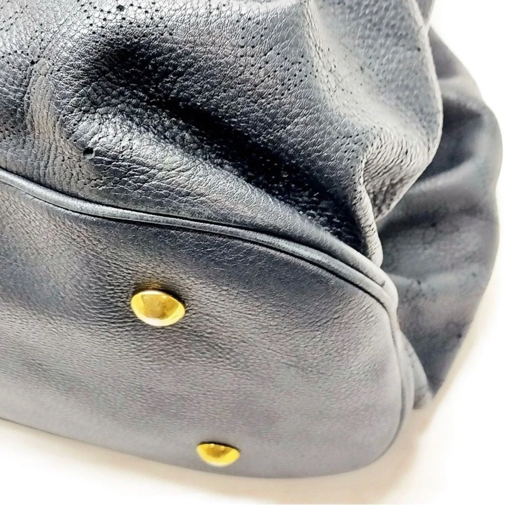 Louis Vuitton hobo bag. Large Black Leather Women's Tote Bag with Gold Hardware